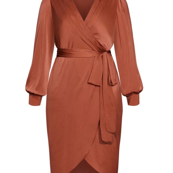 NWT City Chic Dress Opulent in Toffee Size 18 - Picture 3 of 7